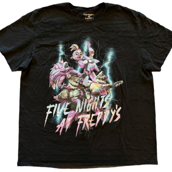 Five Nights At Freddy's Security Breach Glow-In-The-Dark Lightning T-Shirt sz 2X - Picture 3 of 4